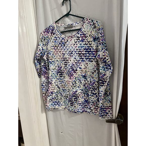 Athleta Multicolor Long Sleeve Tee Sz M - Picture 1 of 3